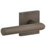 Viaggio Motivo Solid Brass Non-Turning Two-Sided Dummy Door Lever Set with Moderno Lever and Quadrato Linen Backplate Titanium Gray