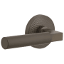Viaggio Circolo Hammered Solid Brass Non-Turning Two-Sided Dummy Door Lever Set with Contempo Lever and Circolo Hammered Rosette Titanium Gray