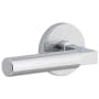 Viaggio Motivo Solid Brass Non-Turning Two-Sided Dummy Door Lever Set with Contempo Lever and Circolo Linen Rosette Bright Chrome