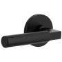 Viaggio Motivo Solid Brass Non-Turning Two-Sided Dummy Door Lever Set with Contempo Lever and Circolo Linen Rosette Satin Black