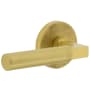 Viaggio Motivo Solid Brass Non-Turning Two-Sided Dummy Door Lever Set with Contempo Lever and Circolo Linen Rosette Satin Brass