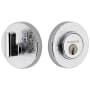 Viaggio Circolo Linen Solid Brass Round Rosette Single Cylinder Deadbolt Bright Chrome
