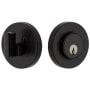 Viaggio Circolo Linen Solid Brass Round Rosette Single Cylinder Deadbolt Satin Black