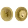 Viaggio Circolo Linen Solid Brass Round Rosette Single Cylinder Deadbolt Satin Brass