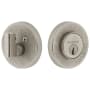 Viaggio Circolo Linen Solid Brass Round Rosette Single Cylinder Deadbolt Satin Nickel