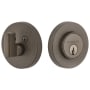 Viaggio Circolo Linen Solid Brass Round Rosette Single Cylinder Deadbolt Titanium Gray