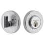 Viaggio Circolo Leather Solid Brass Round Rosette Single Cylinder Deadbolt Bright Chrome