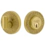 Viaggio Circolo Leather Solid Brass Round Rosette Single Cylinder Deadbolt Satin Brass