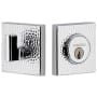Viaggio Quadrato Hammered Solid Brass Square Backplate Single Cylinder Deadbolt Bright Chrome
