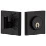 Viaggio Quadrato Hammered Solid Brass Square Backplate Single Cylinder Deadbolt Satin Black