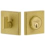 Viaggio Quadrato Hammered Solid Brass Square Backplate Single Cylinder Deadbolt Satin Brass