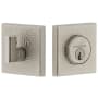 Viaggio Quadrato Hammered Solid Brass Square Backplate Single Cylinder Deadbolt Satin Nickel