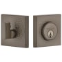 Viaggio Quadrato Hammered Solid Brass Square Backplate Single Cylinder Deadbolt Titanium Gray