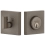 Viaggio Quadrato Linen Solid Brass Square Backplate Single Cylinder Deadbolt Titanium Gray