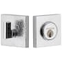 Viaggio Quadrato Leather Solid Brass Square Backplate Single Cylinder Deadbolt Bright Chrome