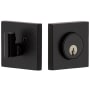 Viaggio Quadrato Leather Solid Brass Square Backplate Single Cylinder Deadbolt Satin Black