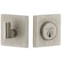 Viaggio Quadrato Leather Solid Brass Square Backplate Single Cylinder Deadbolt Satin Nickel