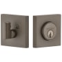 Viaggio Quadrato Leather Solid Brass Square Backplate Single Cylinder Deadbolt Titanium Gray