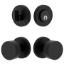 Viaggio Motivo Solid Brass Single Cylinder Keyed Entry Door Knob Set and Deadbolt Combo Pack - 2-3/8" Backset Satin Black