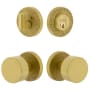 Viaggio Motivo Solid Brass Single Cylinder Keyed Entry Door Knob Set and Deadbolt Combo Pack - 2-3/8" Backset Satin Brass