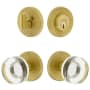 Viaggio Motivo Solid Brass Single Cylinder Keyed Entry Door Knob Set and Deadbolt Combo Pack - 2-3/8" Backset Satin Brass