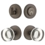Viaggio Motivo Solid Brass Single Cylinder Keyed Entry Door Knob Set and Deadbolt Combo Pack - 2-3/8" Backset Titanium Gray