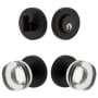 Viaggio Motivo Solid Brass Single Cylinder Keyed Entry Door Knob Set and Deadbolt Combo Pack - 2-3/8" Backset Satin Black
