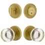 Viaggio Motivo Solid Brass Single Cylinder Keyed Entry Door Knob Set and Deadbolt Combo Pack - 2-3/8" Backset Satin Brass