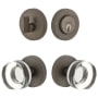 Viaggio Motivo Solid Brass Single Cylinder Keyed Entry Door Knob Set and Deadbolt Combo Pack - 2-3/8" Backset Titanium Gray