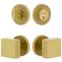 Viaggio Motivo Solid Brass Single Cylinder Keyed Entry Door Knob Set and Deadbolt Combo Pack - 2-3/8" Backset Satin Brass