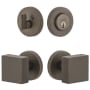 Viaggio Motivo Solid Brass Single Cylinder Keyed Entry Door Knob Set and Deadbolt Combo Pack - 2-3/8" Backset Titanium Gray
