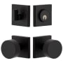 Viaggio Motivo Solid Brass Single Cylinder Keyed Entry Door Knob Set and Deadbolt Combo Pack - 2-3/8" Backset Satin Black
