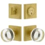 Viaggio Motivo Solid Brass Single Cylinder Keyed Entry Door Knob Set and Deadbolt Combo Pack - 2-3/8" Backset Satin Brass