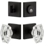 Viaggio Motivo Solid Brass Single Cylinder Keyed Entry Door Knob Set and Deadbolt Combo Pack - 2-3/8" Backset Satin Black