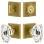 Viaggio Motivo Solid Brass Single Cylinder Keyed Entry Door Knob Set and Deadbolt Combo Pack - 2-3/8" Backset Satin Brass