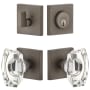 Viaggio Motivo Solid Brass Single Cylinder Keyed Entry Door Knob Set and Deadbolt Combo Pack - 2-3/8" Backset Titanium Gray