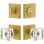 Viaggio Motivo Solid Brass Single Cylinder Keyed Entry Door Knob Set and Deadbolt Combo Pack - 2-3/8" Backset Satin Brass