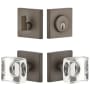 Viaggio Motivo Solid Brass Single Cylinder Keyed Entry Door Knob Set and Deadbolt Combo Pack - 2-3/8" Backset Titanium Gray