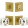 Viaggio Motivo Solid Brass Single Cylinder Keyed Entry Door Knob Set and Deadbolt Combo Pack - 2-3/8" Backset Satin Brass