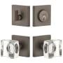 Viaggio Motivo Solid Brass Single Cylinder Keyed Entry Door Knob Set and Deadbolt Combo Pack - 2-3/8" Backset Titanium Gray