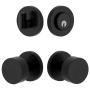 Viaggio Circolo Solid Brass Single Cylinder Keyed Entry Door Knob Set and Deadbolt Combo Pack - 2-3/4" Backset Satin Black