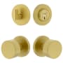 Viaggio Circolo Solid Brass Single Cylinder Keyed Entry Door Knob Set and Deadbolt Combo Pack - 2-3/4" Backset Satin Brass