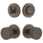 Viaggio Circolo Solid Brass Single Cylinder Keyed Entry Door Knob Set and Deadbolt Combo Pack - 2-3/4" Backset Titanium Gray