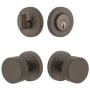 Viaggio Motivo Solid Brass Single Cylinder Keyed Entry Door Knob Set and Deadbolt Combo Pack - 2-3/4" Backset Titanium Gray
