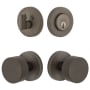 Viaggio Motivo Solid Brass Single Cylinder Keyed Entry Door Knob Set and Deadbolt Combo Pack - 2-3/4" Backset Titanium Gray
