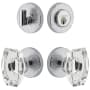 Viaggio Motivo Solid Brass Single Cylinder Keyed Entry Door Knob Set and Deadbolt Combo Pack - 2-3/4" Backset Bright Chrome