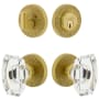 Viaggio Motivo Solid Brass Single Cylinder Keyed Entry Door Knob Set and Deadbolt Combo Pack - 2-3/4" Backset Satin Brass