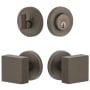 Viaggio Motivo Solid Brass Single Cylinder Keyed Entry Door Knob Set and Deadbolt Combo Pack - 2-3/4" Backset Titanium Gray