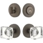 Viaggio Motivo Solid Brass Single Cylinder Keyed Entry Door Knob Set and Deadbolt Combo Pack - 2-3/4" Backset Titanium Gray
