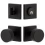 Viaggio Motivo Solid Brass Single Cylinder Keyed Entry Door Knob Set and Deadbolt Combo Pack - 2-3/4" Backset Satin Black